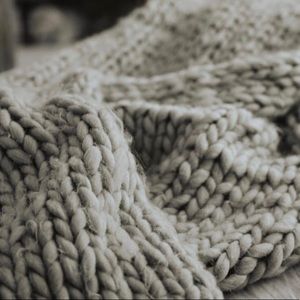 Chunky knit merino wool throw blanket